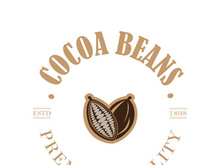 cocoa logo,cocoa bean,cocoa tree,cocoa branches and leaves,chocolate mix on white background,vintage,modern,simple,minimalist icon illustration template design vector