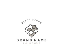 Stone logo template design simple elegant product brand natural element