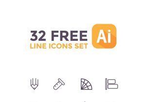 32 free line icons set