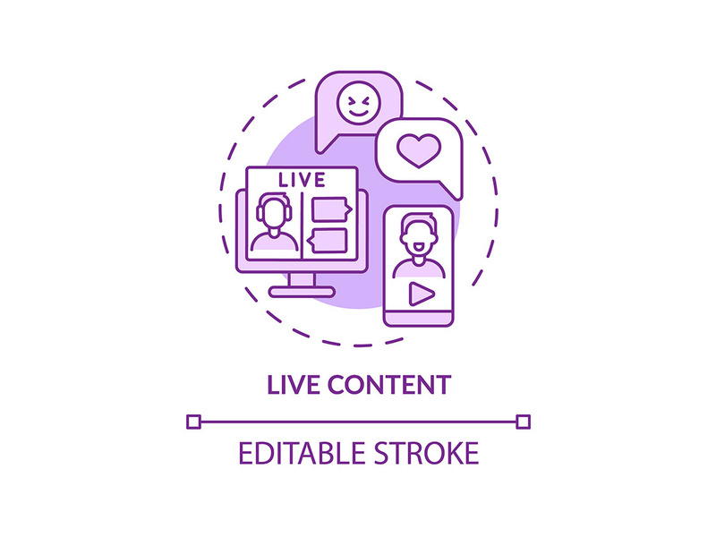 Live content purple concept icon