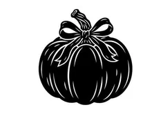 Black and white pumpkin illustration for Halloween or autumn decor