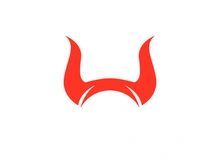 Devil horn red logo icon