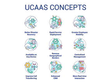 UCaaS concept icons set preview picture