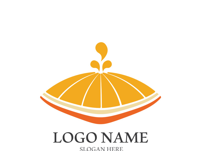 Orange logo design vector icon illustration design