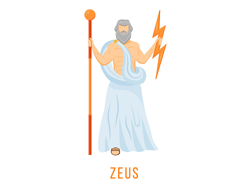 Zeus flat vector illustration