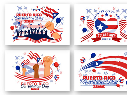 12 Puerto Rico Constitution Day Illustration