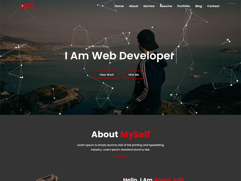 Jalil Personal Portfolio HTML5 Landing Page Template