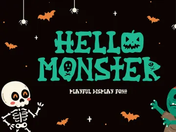 Hello Monster - Playful Display Font preview picture