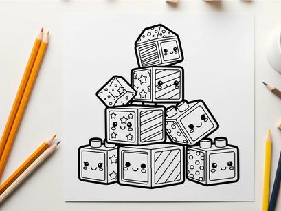 Cute milk carton characters stack vector illustration