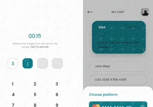Conceito de telas de método de pagamento e código de confirmação