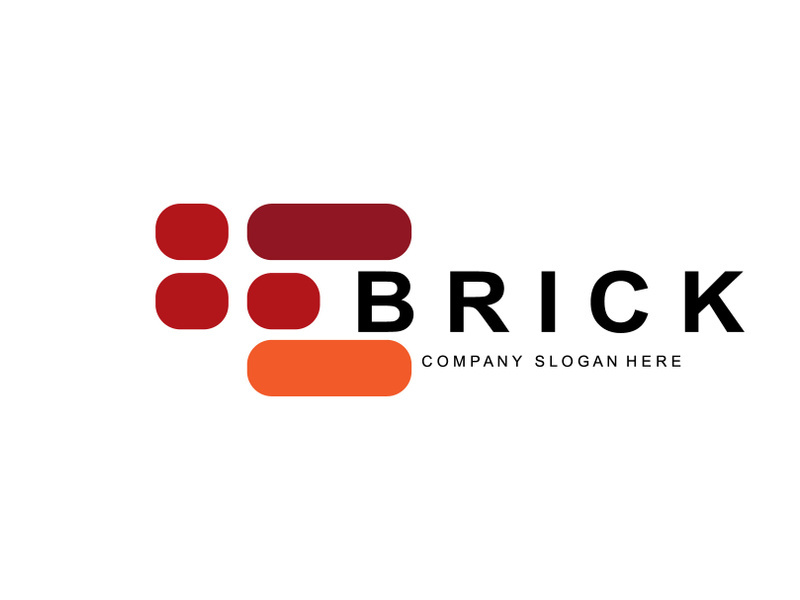 Bricks Logo Design, Material Stone Illustration Vector, Building Construction Icon