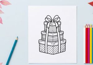 Stacked gift boxes with ribbon bow for festive Christmas celebration and holiday gifting