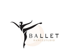 Ballet Dance studio logo design. Silhouette of a girl Dancing class abstract figure illustration