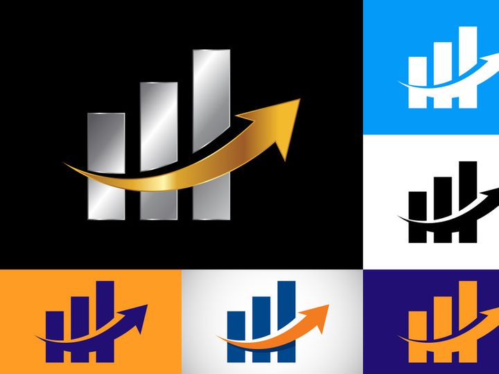 Finance and Marketing concept logo designs vector illustration
