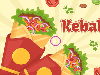 10 Kebab Food Illustration