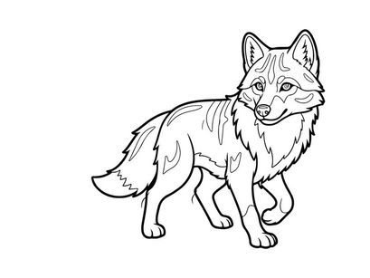 Gray wolf walking vector illustration flat design