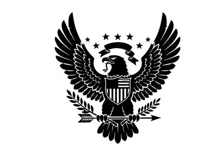 American eagle silhouette with shield and stars emblem
