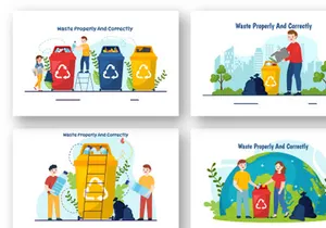 12 Waste Properly And Correctly Illustration