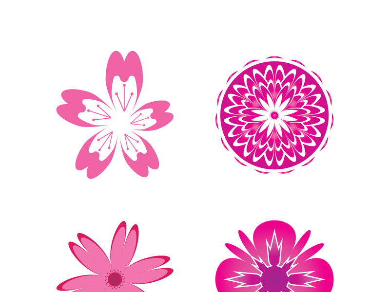 Flower vector icon design template illustration
