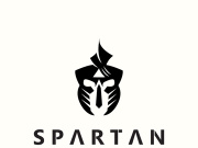 Spartan Helmet Warrior Logo template. spartan flat design vector