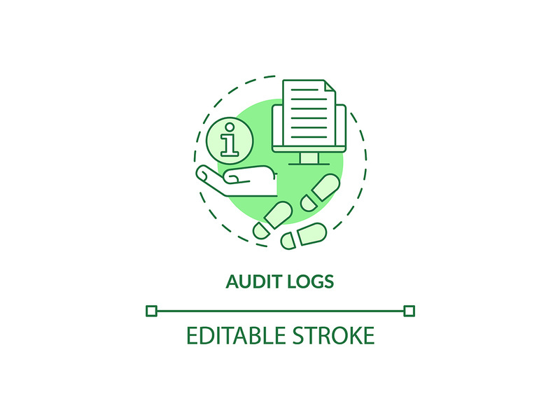 Audit logs green concept icon