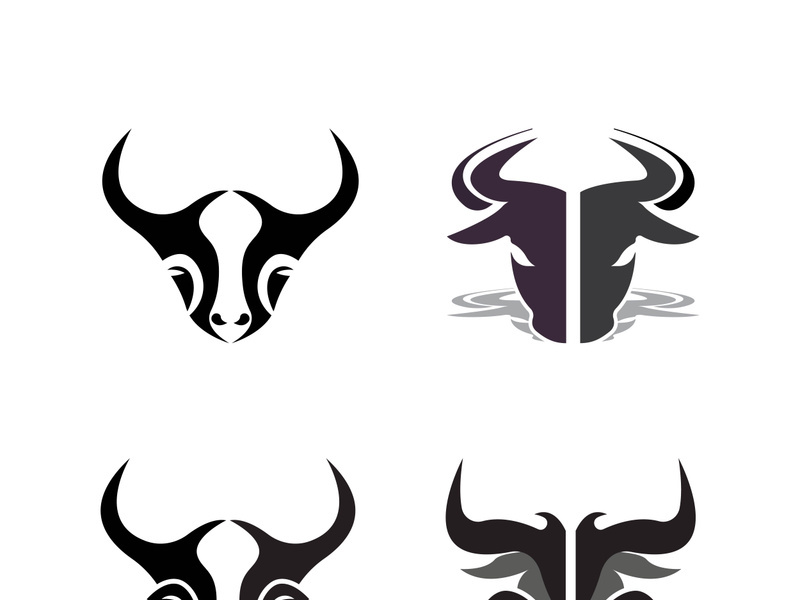 Bull head logo vector icon design illustration