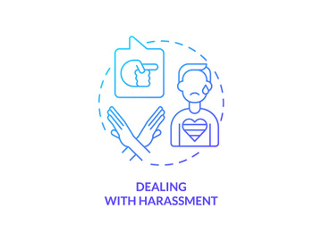 Dealing with harassment blue gradient concept icon preview picture