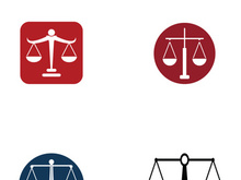 Law firm logo with scales.