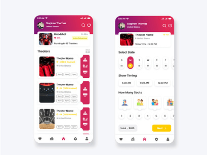 Tickets Booking System Mobile App UI Kit