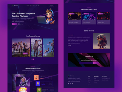 Gaming Website Landing Page Design