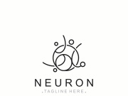 Neuron logo or nerve cell healthy abstract molecule design template