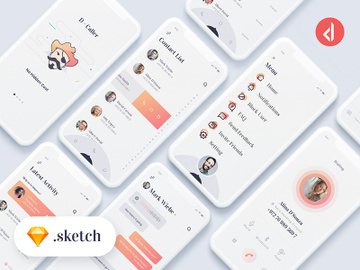D-Caller - Free Mobile UI Kit .sketch preview picture