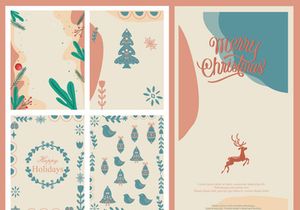 merry christmas collection background minimal with leaves.