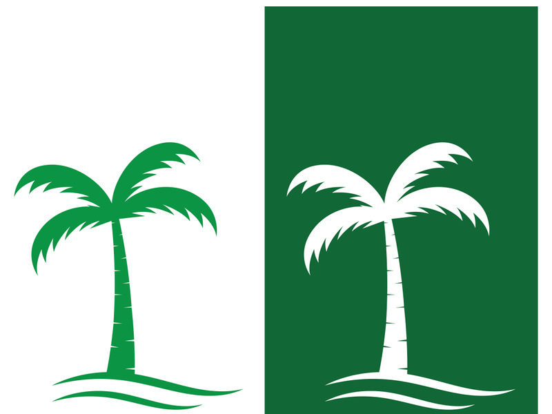 Summer palm tree logo design.