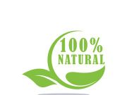 100% Natural and organic product badge vector green icon