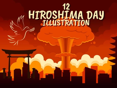 12 Hiroshima Day Illustration