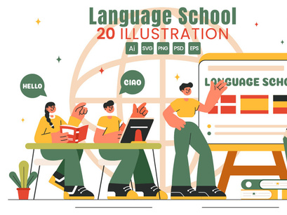 20 Language School Illustration