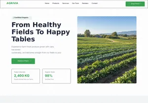 Agrivia Organic Farm Website Design | Sustainable Agriculture