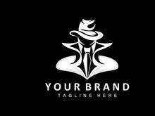 Mafia Logo Design, Tuxedo Suit Icon, Vector Businessman, Logo Detective, Brand Label