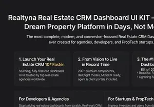 Realtyna v1.0 - Real Estate CRM Management Dashboard UI Kit