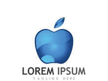 Colorful apple fruit logo design.