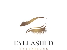 Luxurious and colorful eyelash extension logo.