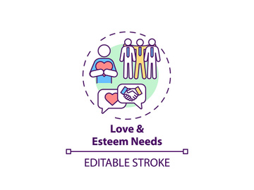 Love and esteem needs concept icon preview picture