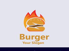 Burger beef logo design use restaurant business template vector image