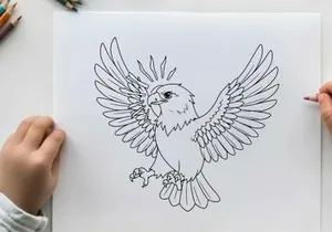 White eagle flying freedom vector illustration flat design