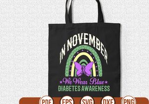 in november we wear blue diabetes awareness t shirt Design