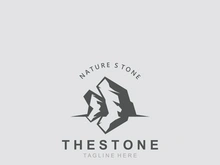 Stone logo template design simple elegant product brand natural element
