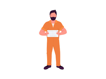 Prisoner flat color vector faceless character preview picture