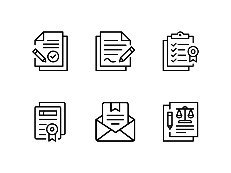 Legal Document Icon in Line Style