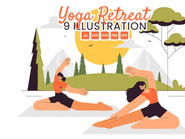 9 Yoga and Meditation Retreat Illustration preview picture